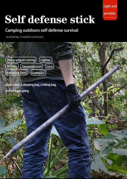 Best-Selling Stainless Steel Foldable Telescopic Poles Multifunctional Tactical Self-Defense Climbing Stick Hand Tool