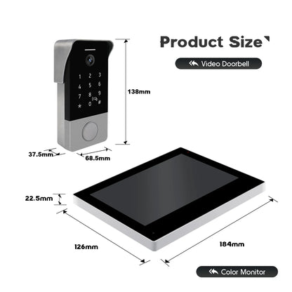 Video-Deurbel Intercom met 2 Ways Spreekfunctie